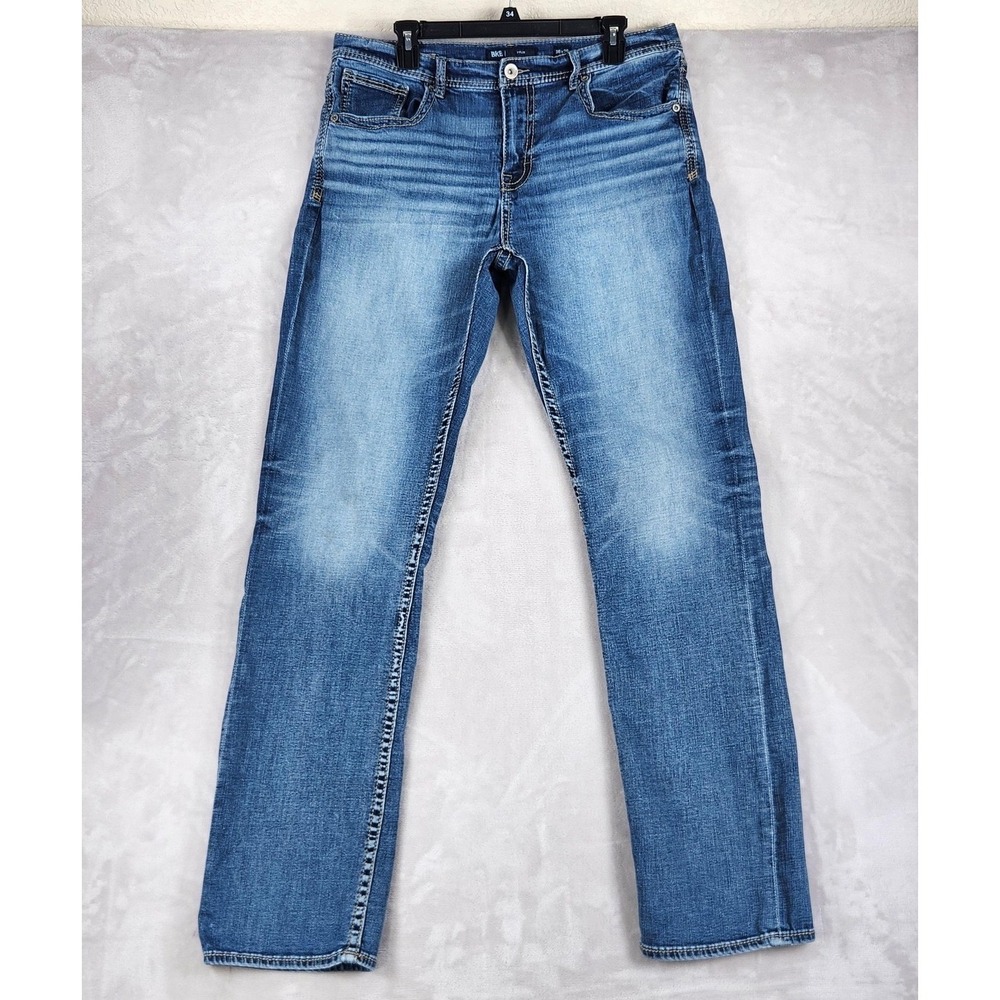 BKE Tyler Jeans Mens 36x36 Medium Wash Blue Relaxed Straight Stretch Denim Pants